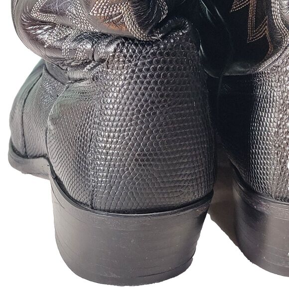 Dan Post Lizard Skin Teju Black Leather Cowboy Boots Men's Size 9 1/2 D, 9028007 - Picture 9 of 16